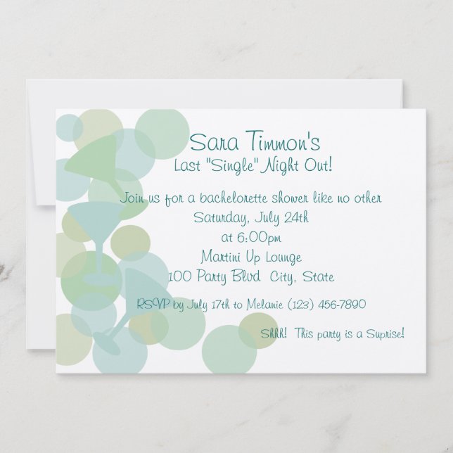 Martini Bubbles Invitation (Front)