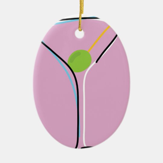 Martini Ceramic Ornament