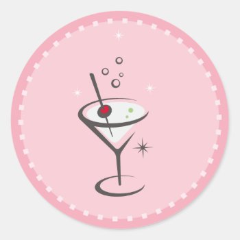 Martini Classic Round Sticker by simplysostylish at Zazzle