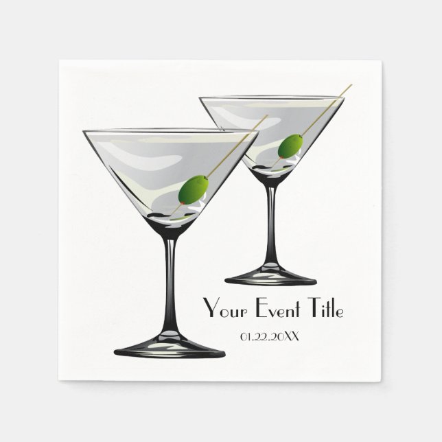 Martini Cockatl Party Event Napkin (Front)