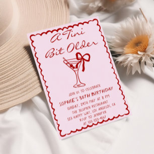 Martini Cocktail A Tini Bit Older 30th Birthday Invitation