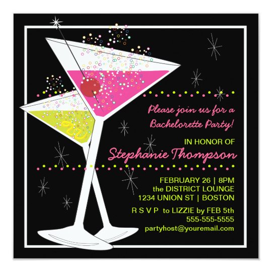 Martini Bachelorette Party Invitations 3