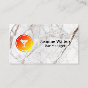 Martini Cocktail Bar Logo Bartender Business Card