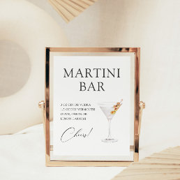 Martini Cocktail Bar Recipe Poster