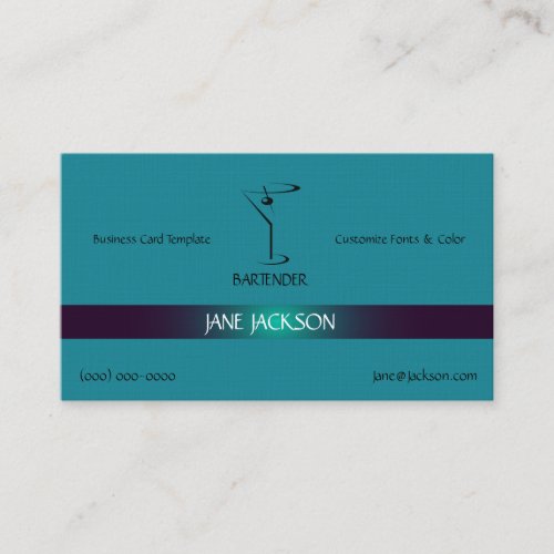 Martini Cocktail Bartender Template Business Card