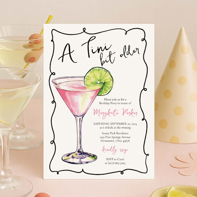 Martini Cocktail Birthday Party Invitation (Creator Uploaded)