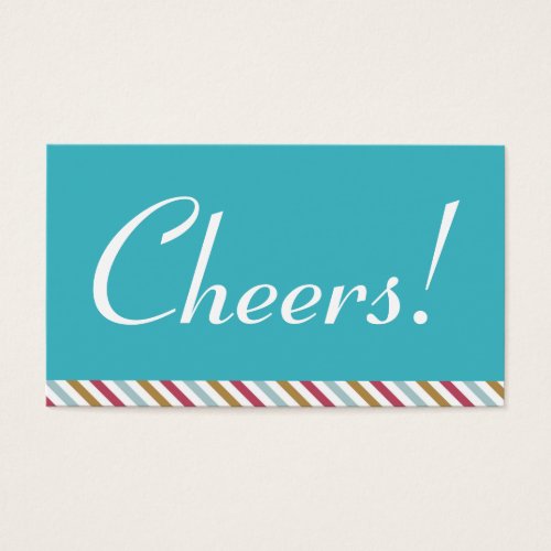 Martini cocktail blue holiday party drink ticket business cards