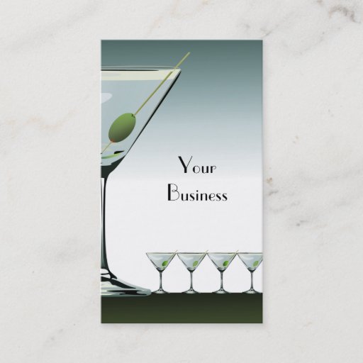 Customizable Martini Cocktail Business Card