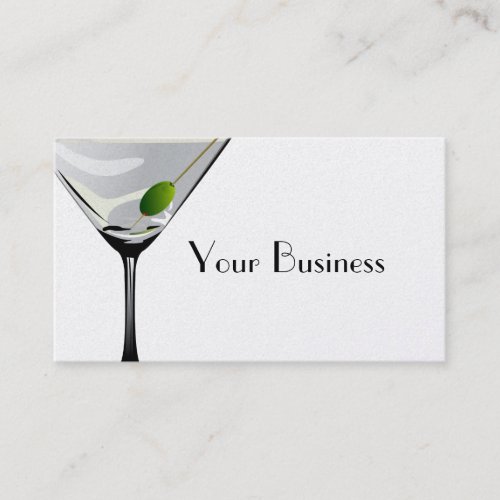 Martini Cocktail Business Card Platinum