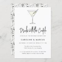 Martini Cocktail Illustration Couples Shower