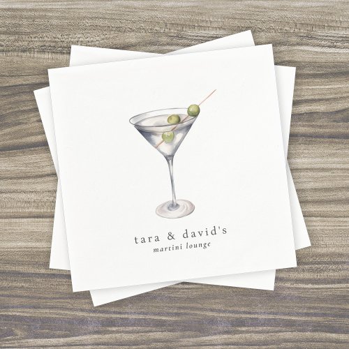 Martini Cocktail Lounge with Your Name Napkins