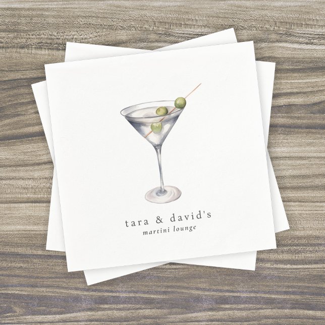 Martini Cocktail Lounge with Your Name Napkins (Creator Uploaded)