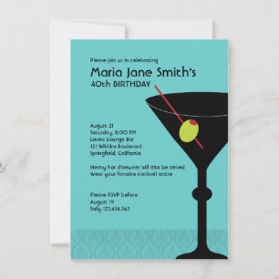 Martini Cocktail Party Birthday Invitation