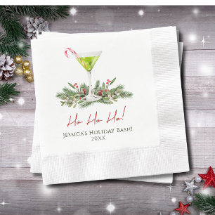 Martini Cocktail Party Custom Candy Cane Martini Napkins