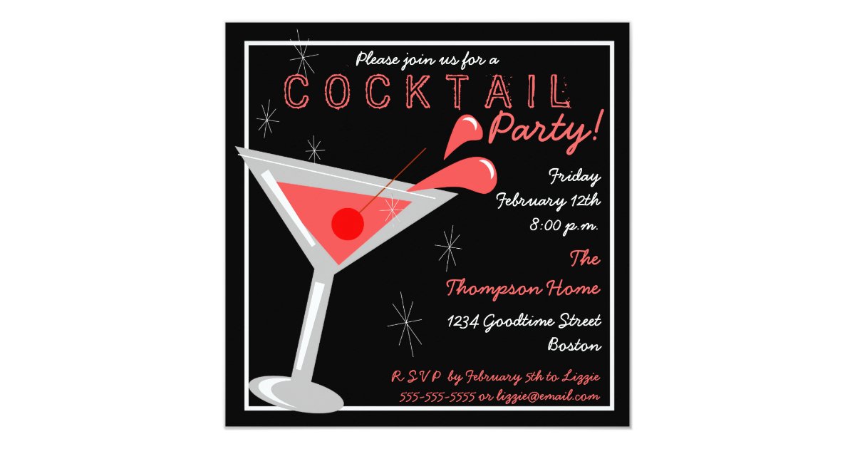 Martini Cocktail Party Invitation | Zazzle.com