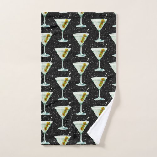 Martini Cocktail Pattern Hand Towel