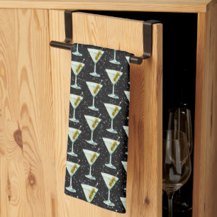 Martini Cocktail Pattern Kitchen Towel