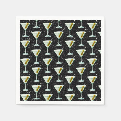 Martini Cocktail Pattern Napkins