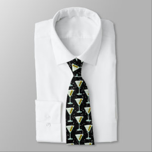 Martini Cocktail Pattern Neck Tie