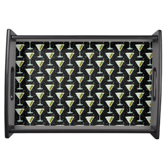 Martini Cocktail Pattern Serving Tray (Front)