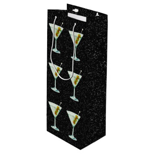 Martini Cocktail Pattern Wine Gift Bag