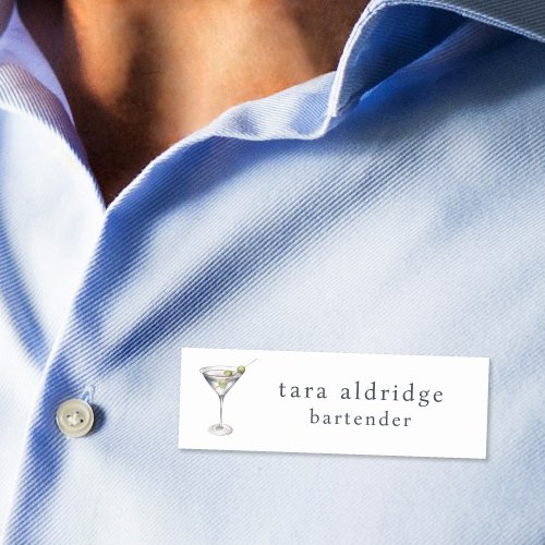 Martini Cocktail Professional Bartender Name Tag