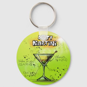 Martini Cocktail Recipe Keychain