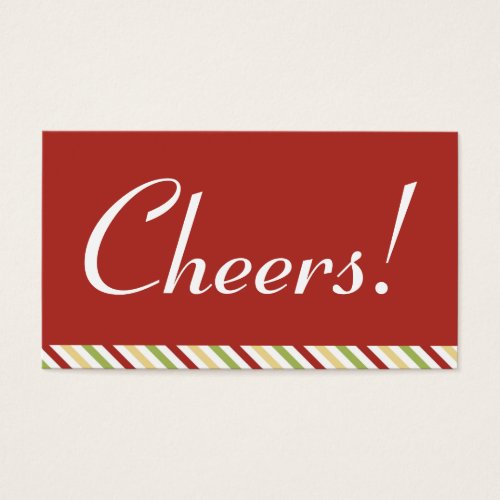 Martini cocktail red holiday party drink ticket business cards