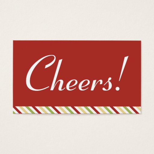 Customizable Martini cocktail red holiday party drink ticket business cards