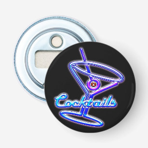Martini cocktail retro neon sign look vintage bar bottle opener