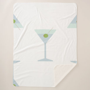 martini cocktail sherpa blanket