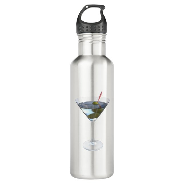 Martini Cocktail Stainless Steel Water Bottle (Front)