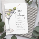 Martini Cocktail Theme 50th Birthday Party Invitation<br><div class="desc">Host a memorable adults only 50th birthday party with a martini cocktail theme. Whether in a rooftop lounge, your favorite bar, a posh restaurant, or a more intimate home gathering, this theme is sure to make for a fun-filled evening. This invitation design has a filled martini glass with three plump...</div>