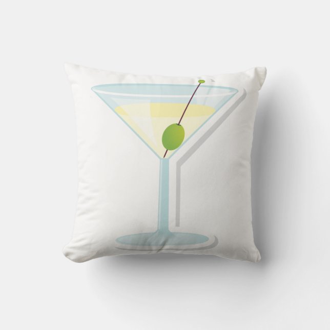 Martini Cocktail Throw Pillow (Front)