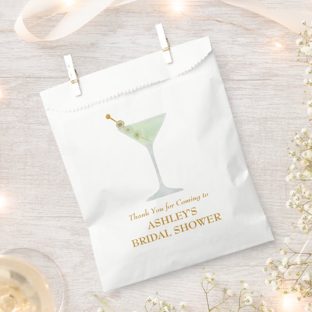 Martini Cocktail Wedding Favor Bridal Shower  Bag (Clipped)