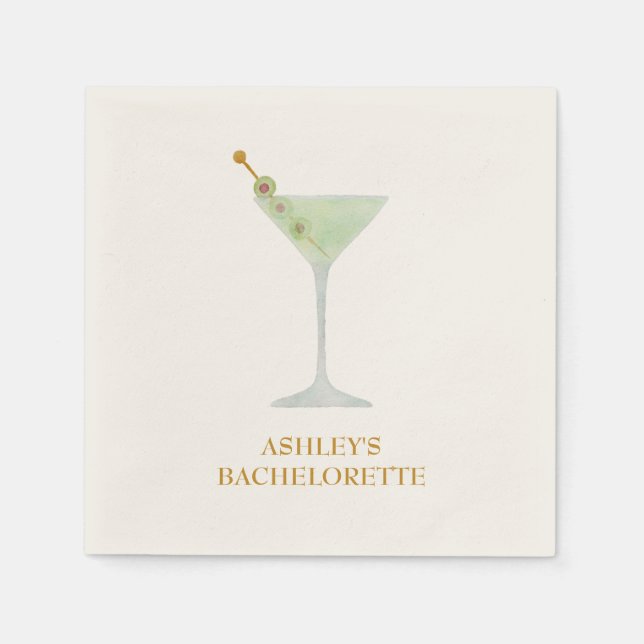 Martini Cocktail Wedding Shower or Bachelorette  Napkins (Front)