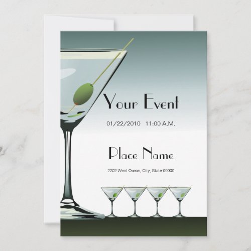 Martini Cocktails Invitation Template