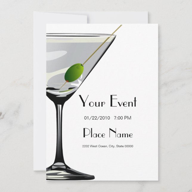 Martini Cocktails Invitation Template (Front)