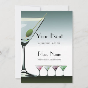 Martini Cocktails Invitation Template 2