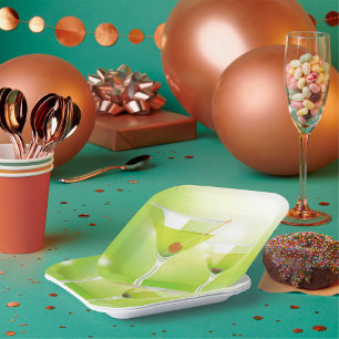 Martini Cocktails Paper Plates