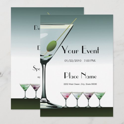 Martini Cocktails Party Invitation