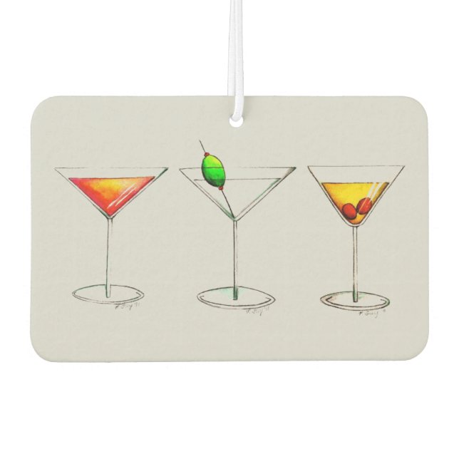 Martini Cosmo Cocktail Cocktails Personalized Gift Car Air Freshener (Front)