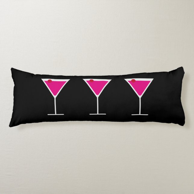 Martini Cosmopolitan Cocktail Drink Martini Glass Body Pillow (Front)