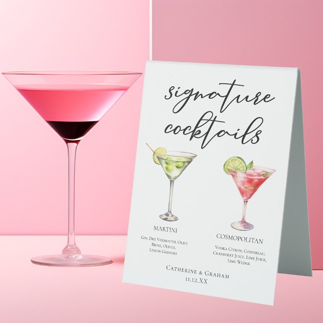 Martini Cosmopolitan Signature Cocktails Menu Table Tent (Creator Uploaded)