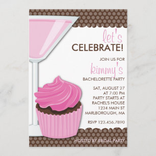 Martini & Cupcake Bachelorette Invitation