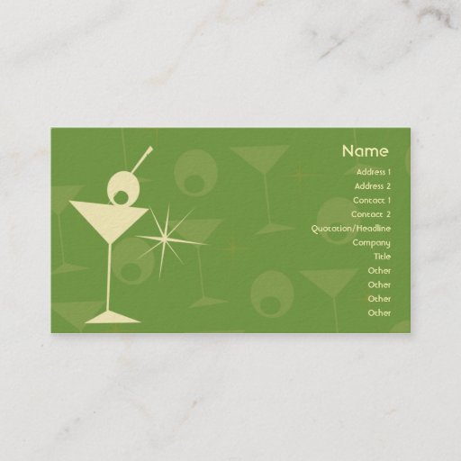 Customizable Martini Dazzle - Business Business Cards
