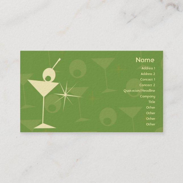 Martini Dazzle - Business Business Card (Front)