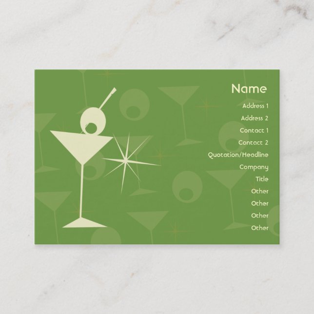 Martini Dazzle - Chubby Business Card (Front)