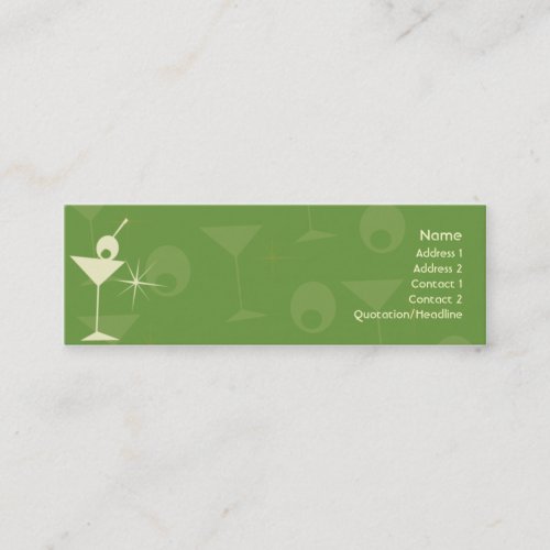 Martini Dazzle - Skinny Business Card Templates