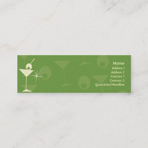 Customizable Martini Dazzle - Skinny Business Card